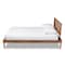 Baxton Studio Romy Ash Walnut Finished and Synthetic Rattan Queen Size Platform Bed 159-9820-9821 - alternate 6